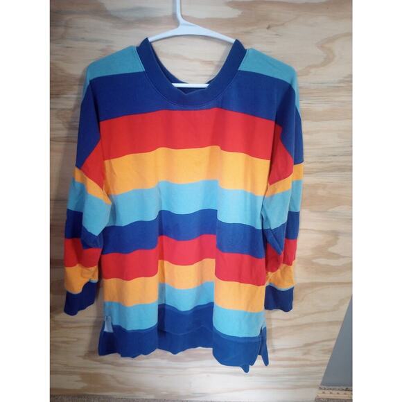 Women's Lularoe Striped Top XL Hannah Crew Neck - Picture 1 of 1